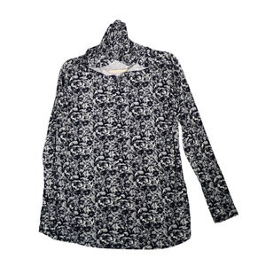 NEW SC CO Performance Top Womens M Blue Floral Hoodie Athleisure Athletic Soft